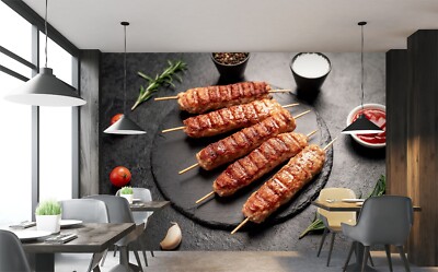3D Honig Grill BBQ C6148 Geschäft Tapete Wandbild Fototapete Handel Ann