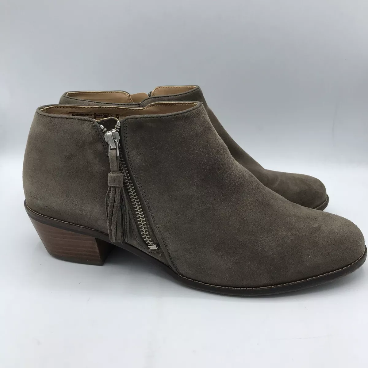 Vionic Women s 10 Serena Gray Suede Ankle Boots 2 Heel Side Zip