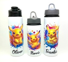Pokemon inspirierte personalisierte Flip Top Strohhalm Kinder Wasserflasche Schule Pikachu