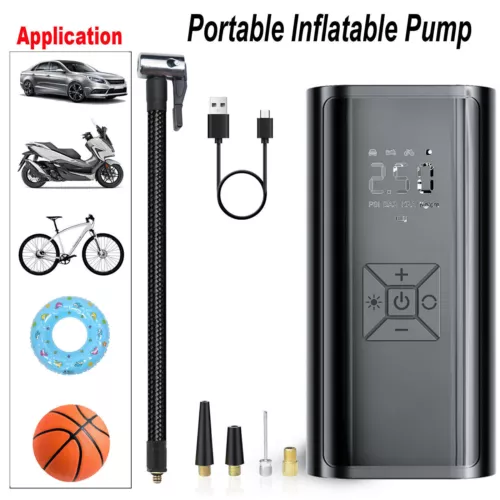 LCD Elektrische Akku Luftpumpe Auto Fahrrad Reifen Druckluft Kompressor 150PSI - Bild 3 von 13