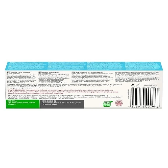 SPLAT Biocalcium Toothpaste 100ml – Enamel Restoration & Sensitivity Relief – US - Image 4 of 4