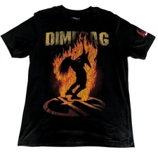 Dimebag Hardware Darrell Silhouette in Flames T-shirt XL Pantera Guitarist RIP 