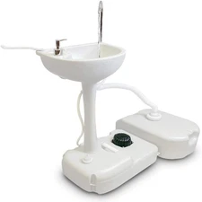 Serenelife Portable Handwash Sink w/ 24 Liter Waste Holding Tank, Basin Stand