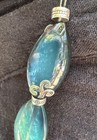 BRIGHTON Necklace 19” Drop w Asymmetric Blue Swirl Beads/Silver&Black Chain NWT — photo 5