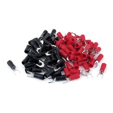 100Pack 14-12 AWG Wire Connector Insulated Fork Spade Terminal 10 Red Black