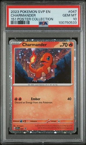 Charmander 047/165 151 Poster Collection Pokemon PSA 10