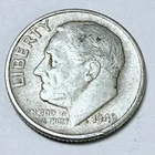 1949 S Roosevelt Dime 90% Silver Circulated Coin Free Shipping #8777