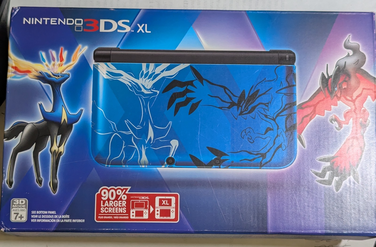 Nintendo 3DS XL Pokemon X and Y Blue Handheld Game Console System