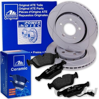 ATE PowerDisc BREMSSCHEIBEN + CERAMIC BELÄGE VORNE für VW GOLF 4 POLO A3 FABIA
