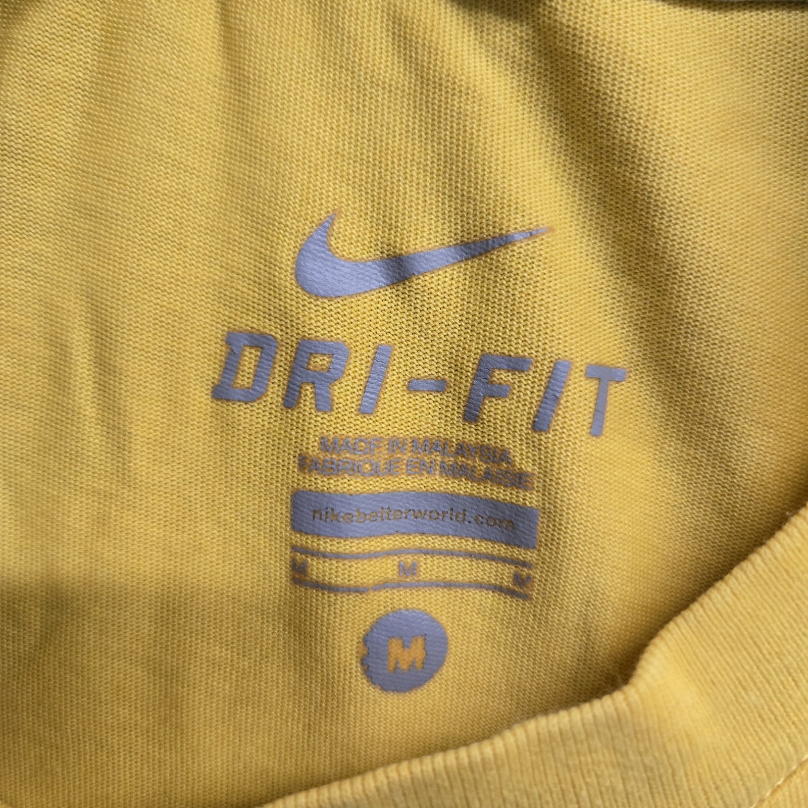 Nike T Shirt Mens Medium Yellow Home Plate Logo Paint Splatter Sports Baseball thumbnail 2