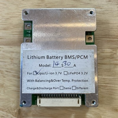 14S 30A Li-ion BMS PCM with Balancing for 48V Battery Pack PCB Board Protection