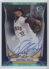 2014 Bowman Chrome Prospect Bubbles Refractor 73/99 Michael Feliz Auto 1v7
