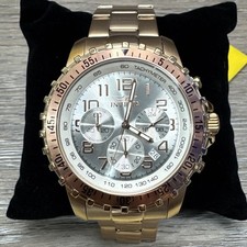 Invicta Men's Watch 45mm Specialty Pilot Chronograph Rose Gold Plated Bracelet