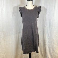 Universal Thread Women's Ruffle Sleeve T-Shirt Dress Gray Medium Soft Cotton