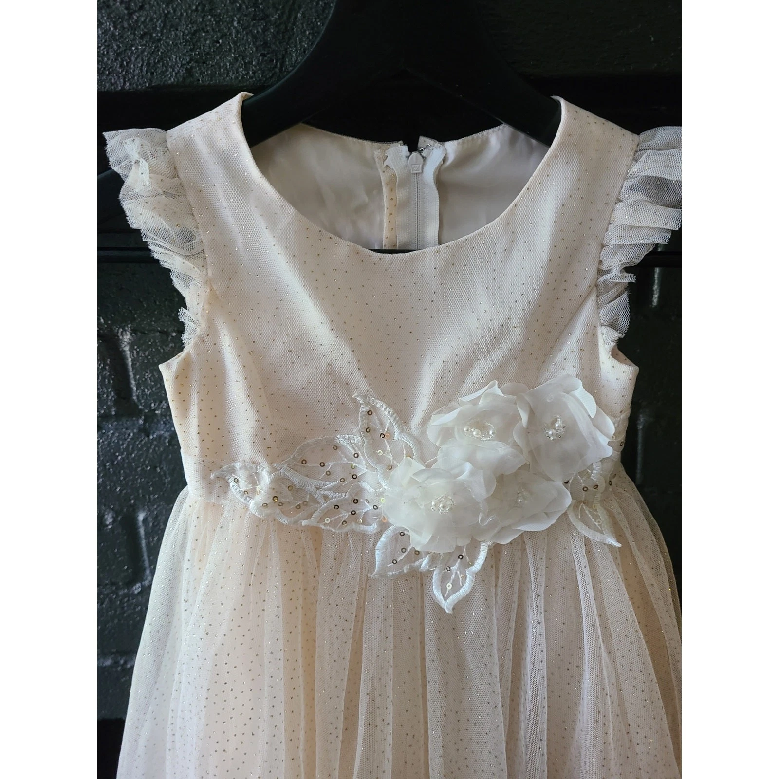 OFF WHITE Abito David's Bridal off white occasione speciale matrimonio ragazza fiori taglia 4