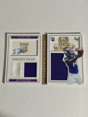 2015 Panini Playbook Stefon Diggs Gold Rookie Patch Auto Booklet /99 #90