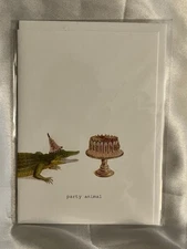 ALLIGATOR PARTY ANIMAL BIRTHDAY CARD, TOKYOMILK, MARGOT ELENA; NEW IN PLASTIC