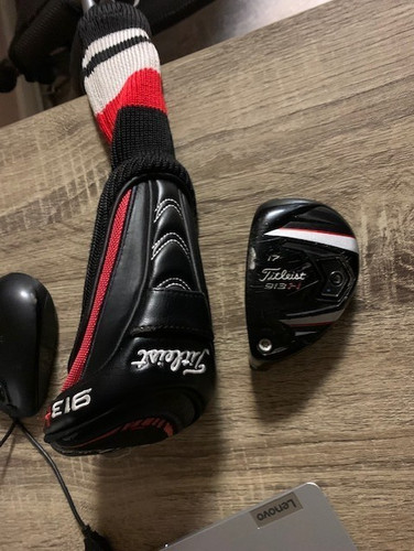 NICE TITLEIST 913 H LEFT HAND 17 DEGREE # 2 HYBRID CLUB HEAD & TITLEIST HY HC