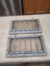 2 Antique Steel Brass Ships Portholes Rectangular PlexiGlass 17" x 9.5" Pt Boat?