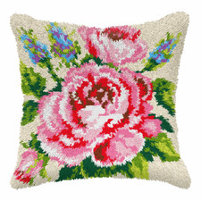 Orchidea Latch Hook Kit: Cushion: Large: Rose