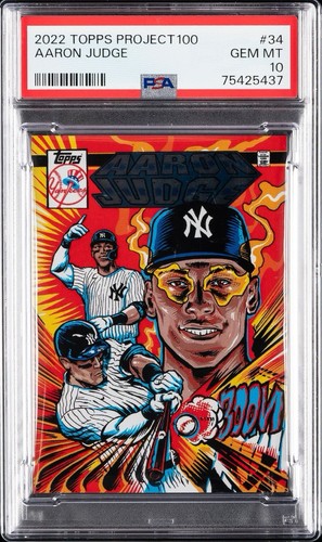 Pop 12 - Topps 2022 Project100 Aaron Judge #34 /3999 PSA 10 New York Yankees MLB