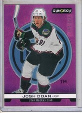 2024-25 UD Synergy hockey Josh Doan NHL Impressions Magenta rookie /599 card