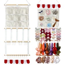 White Headband Holder Bow Organizer For Girls High Capacity Wall Mounted