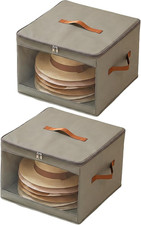 2 Pack Large Hat Storage Box Stackable Cowboy Hat Organizer Box Baseball Hat