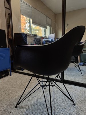 Herman Miller Shell Arm Eams Chair By Eames Office All Black Rare 
