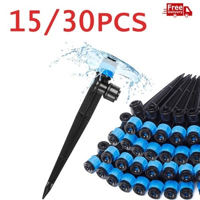 15/30X Drip Irrigation Emitter 1/4'' Garden Drip Watering System 360° Adjustable