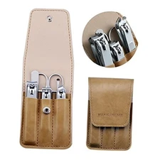 Nail Clipper Set, 6 Pcs Toenail Clippers, Stainless Steel Fingernail Beige