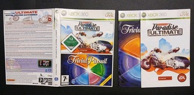 Burnout Paradise Ultimate Collection Trivial Pursuit XBOX 360 Cover + Anleitung