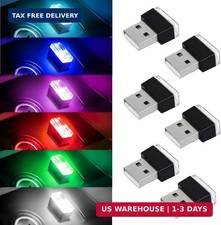 6 PCS USB LED Car Interior Atmosphere Lamp, Portable Mini Auto LED Decor Night L