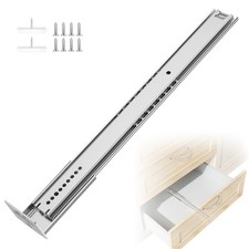 2 Pcs 16 Inch Center Mount Drawer Slides, Bottom Mount, Undermount, Heavy Dut...