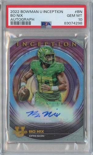 2022 Bowman U Inception Bo Nix ROOKIE Auto Autograph #BIA-BN PSA 10 Gem BRONCOS