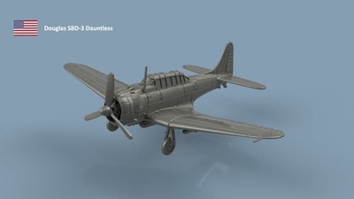 L'Arsenal Models 1/350 SBD-3 DOUGLAS DAUNTLESS (5) 3D Printed Set
