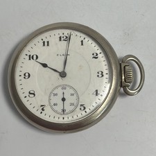 VINTAGE ELGIN G M WHEELER WIND SILVERODE POCKET WATCH Rare Jewels Works