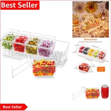 Elegant Ice Chilled Condiment Caddy with 5 BPA-Free Containers for Gatherings