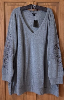 TORRID SWEATSHIRT LONG SLEEVE SWEATER COZY FLEECE V NECK  TOP 5 5X 5XL 6 6X