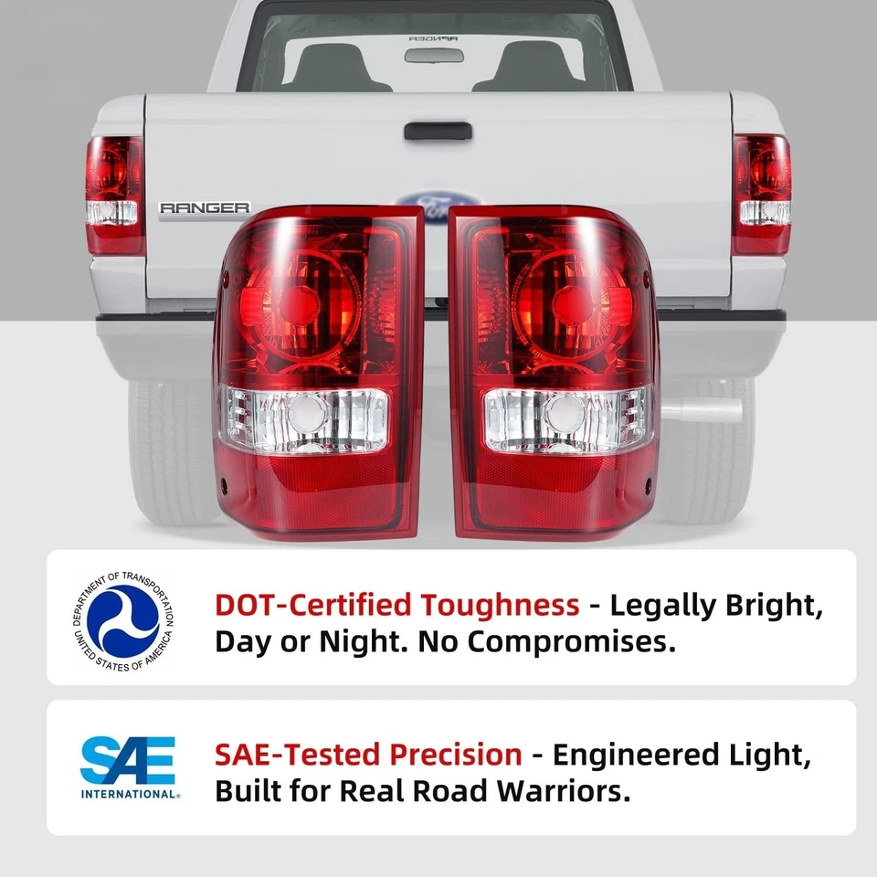 Tail lights fit for 2001-2011 Ford Ranger (Excl STX Models); OE Red; No Bulbs — 第 4/4 张图片