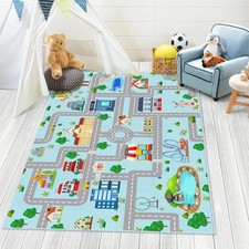 Kids Carpet Playmat Rug Educational Road Traffic Play Mat for Bedroom Play Room