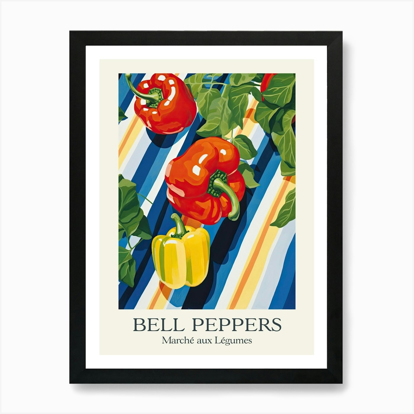 Bell Peppers Sum Framed Wall Art Canvas Print Picture Marche Aux Legumes