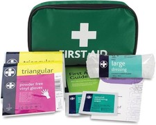 RELIANCE MEDICAL HSE 1 Person First Aid Kit in Small Green Pouch For Home Car Ho