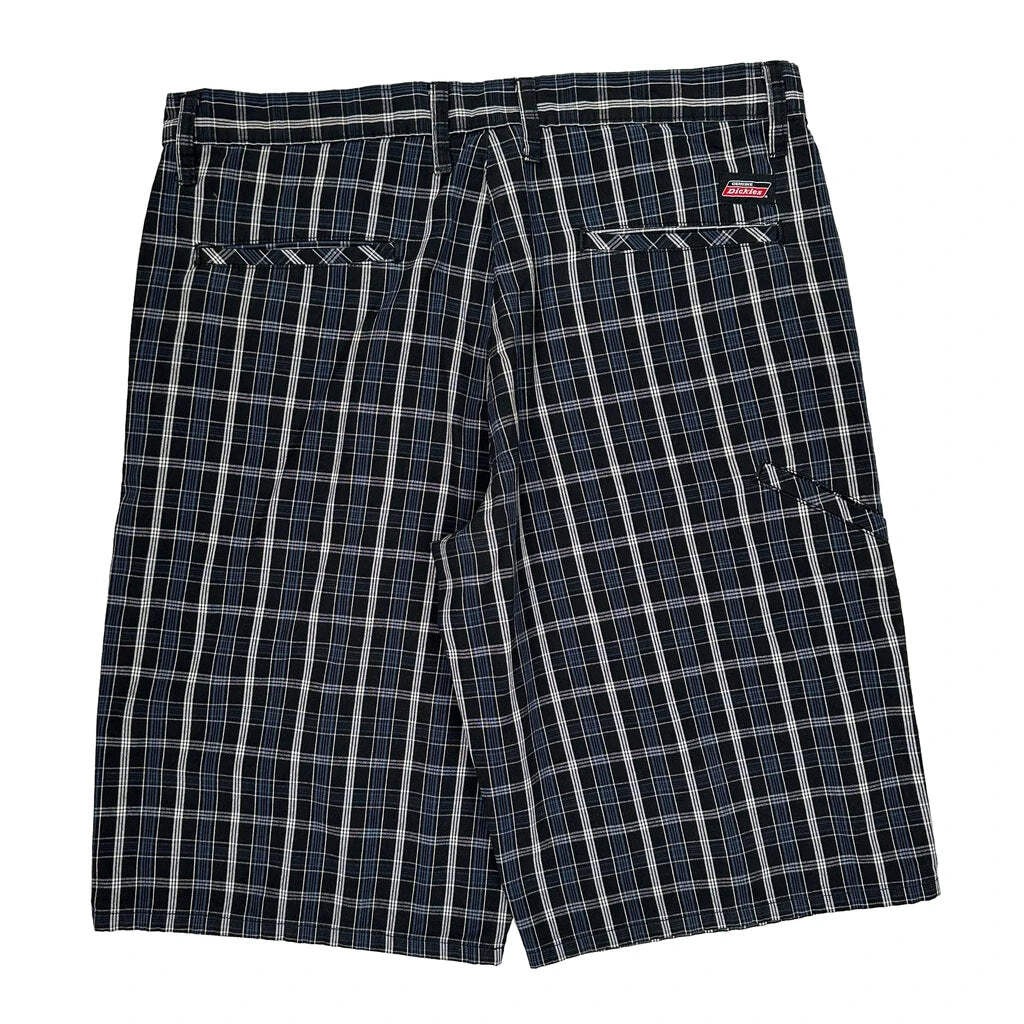 Dickies Checked Shorts - 34W 12L Blue Cotton