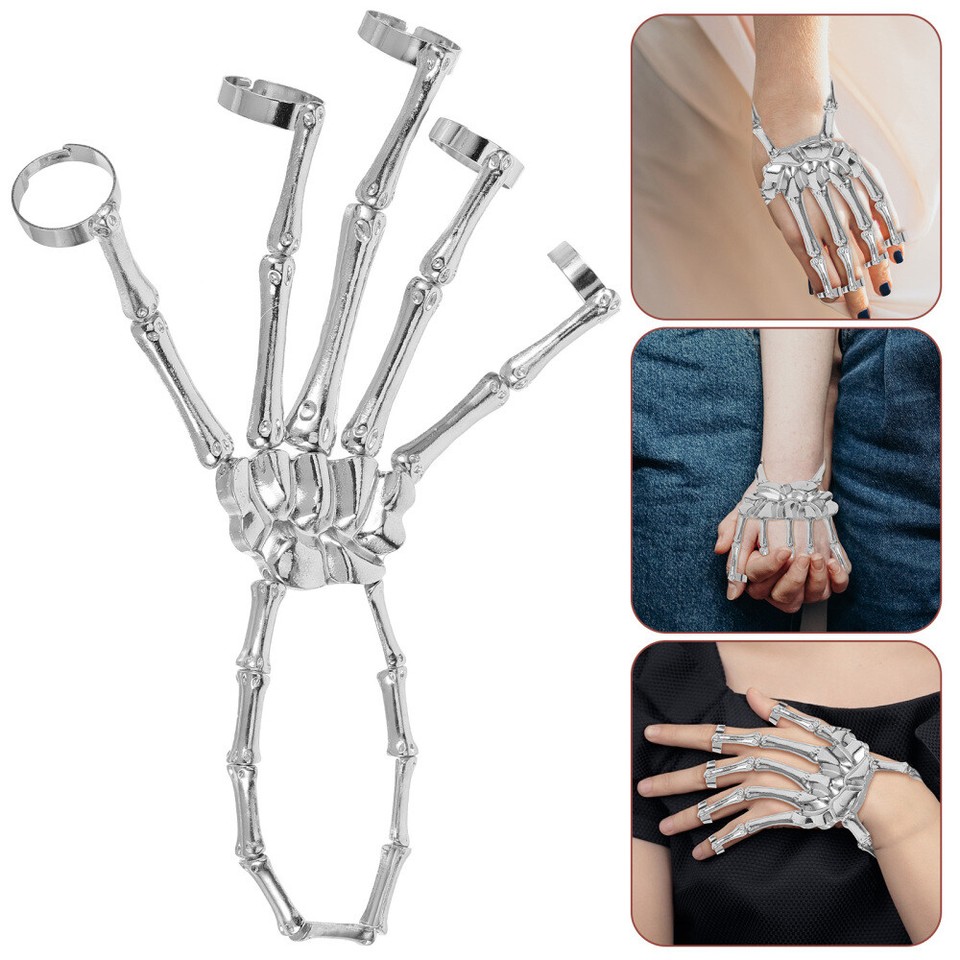 Skeleton Bracelet Hand for Men Boys Punk Wrist Daily Clothing Matching