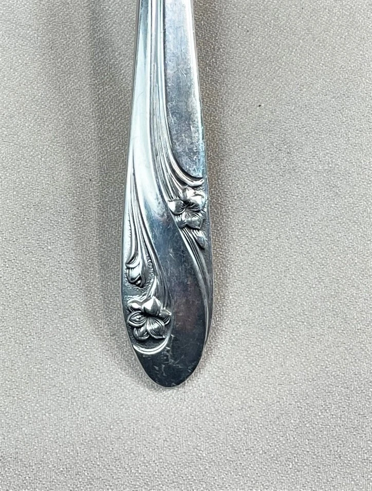 4 cucharadas para servir romance vintage Holmes & Edwards 1952 con incrustaciones de plata Foto 3 de 4