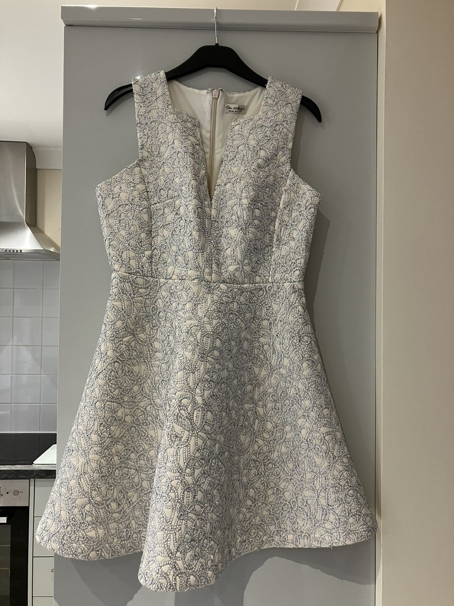 BNWT RRP £75 Miss Selfridges Size 12 Silver Embellished Party