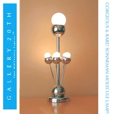 SPACE AGE! MID CENTURY SONNEMAN CHROME TABLE LAMP! PANTON 60'S SPUTNIK  VTG MCM