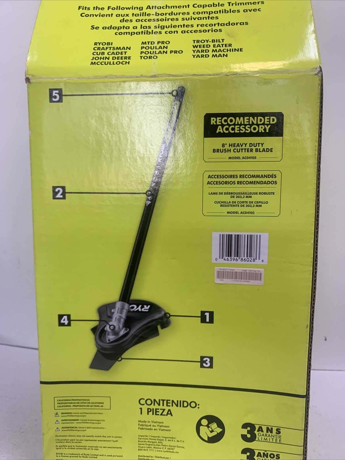 Ryobi Brush Cutter Attachment String Trimmer Tool Weed Lawn Edger Grass rybrc77
