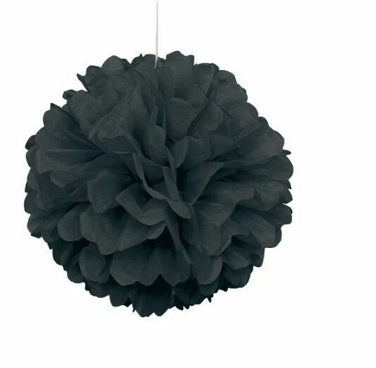 Paper Black Pom Pom Party Decorations